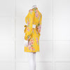 Zimmermann Yellow Zinnia Cutout Floral Linen High Neck Dress