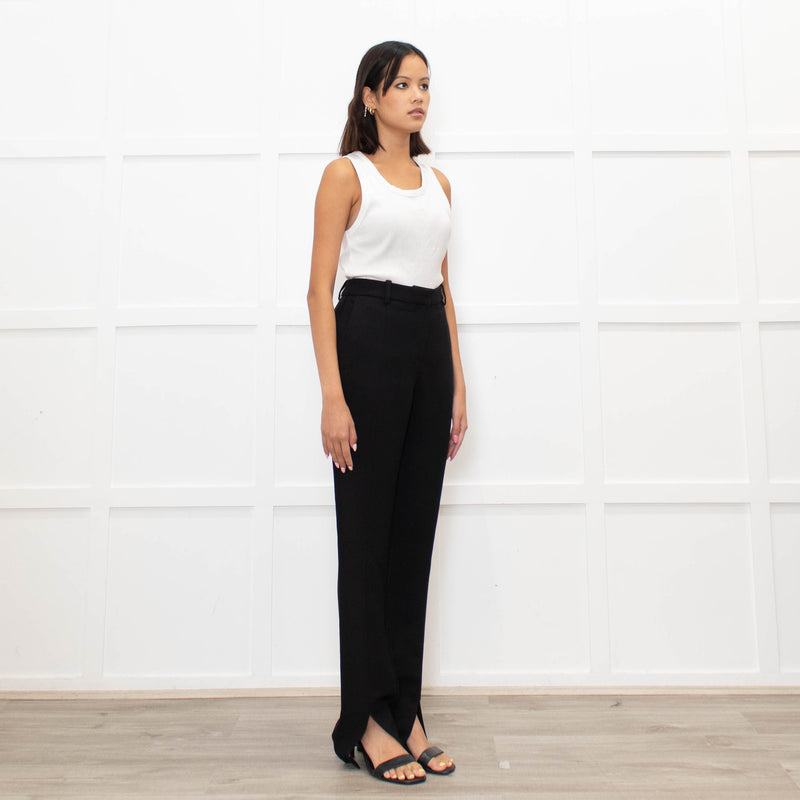 Victoria Beckham Black Slit Detail Trousers