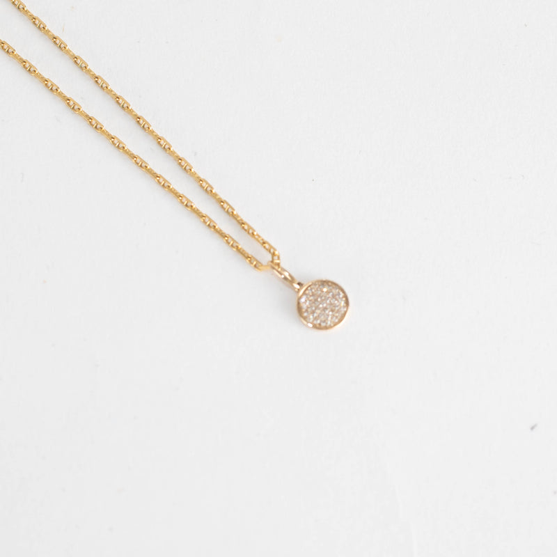 Otiumberg 9ct Gold Necklace With Tiny Diamond Disc
