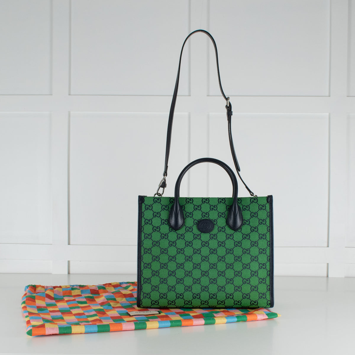 Gucci GG Green Canvas Small Tote Bag