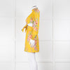 Zimmermann Yellow Zinnia Cutout Floral Linen High Neck Dress