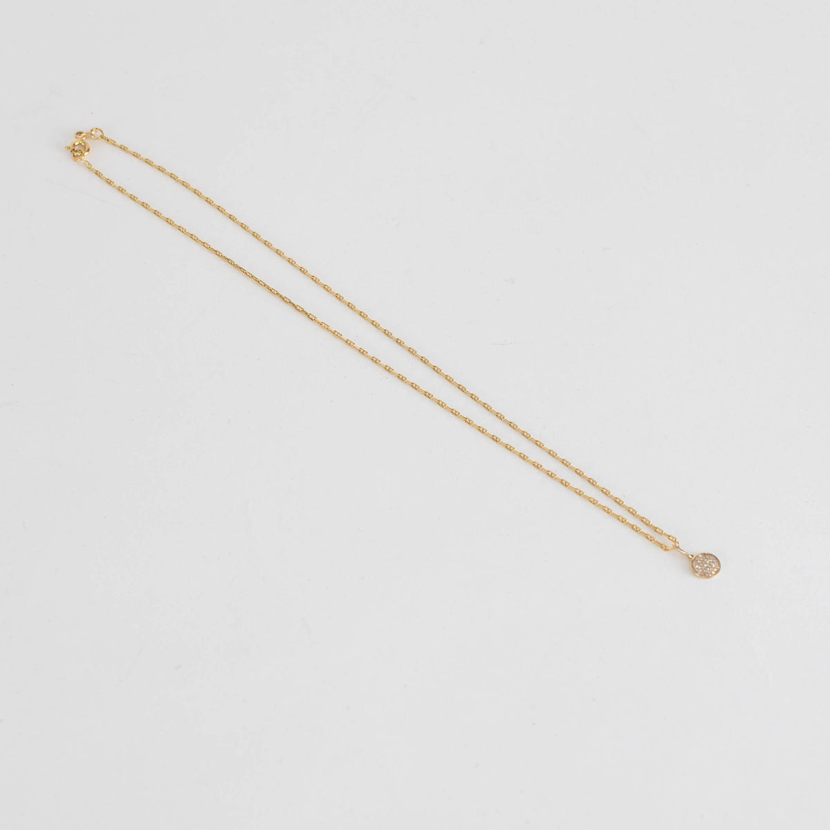 Otiumberg 9ct Gold Necklace With Tiny Diamond Disc