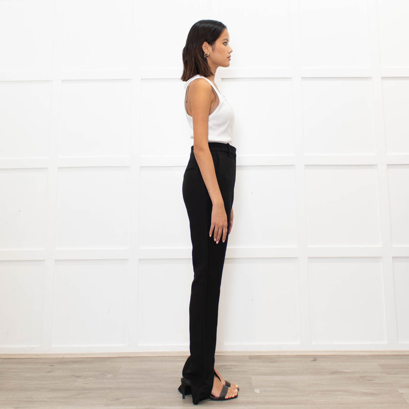 Victoria Beckham Black Slit Detail Trousers