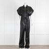 Stand Studio Black Faux Leather Short Sleeve Jumpsuit