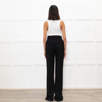 Victoria Beckham Black Slit Detail Trousers