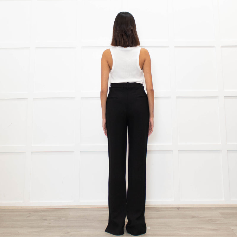 Victoria Beckham Black Slit Detail Trousers