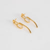 Otiumberg Gold Twisted Drop Earrings with Diamond on one side