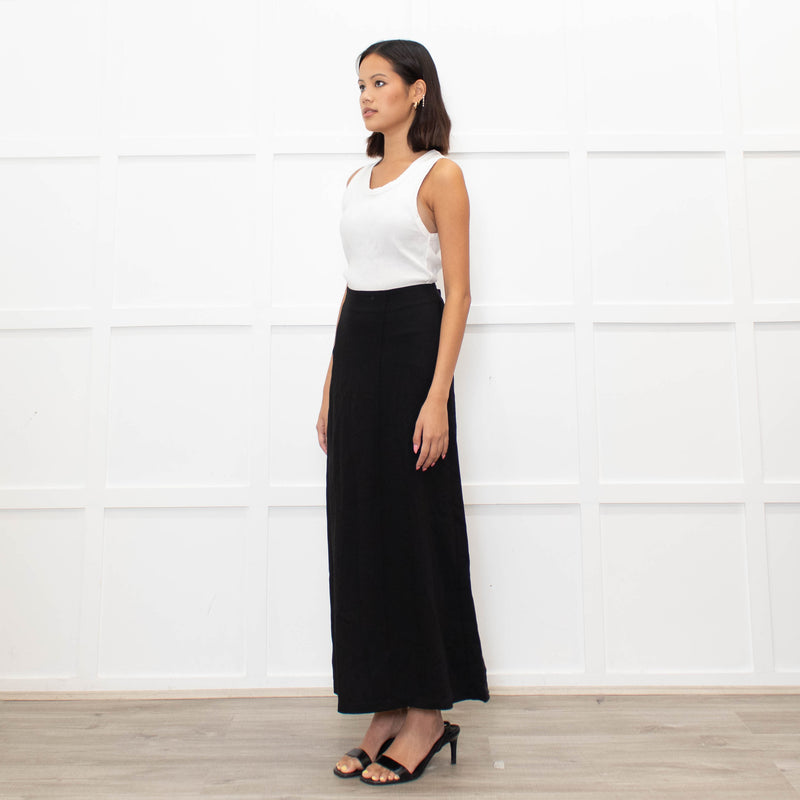 Rodebjer Black Straight Midi Skirt
