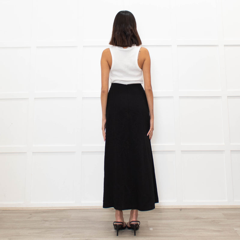 Rodebjer Black Straight Midi Skirt