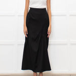 Nina Ricci Black Gathered Detail Long Pencil Skirt