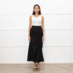 Nina Ricci Black Gathered Detail Long Pencil Skirt