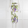 Dolce &Gabbana Cream Lilac Print Skirt