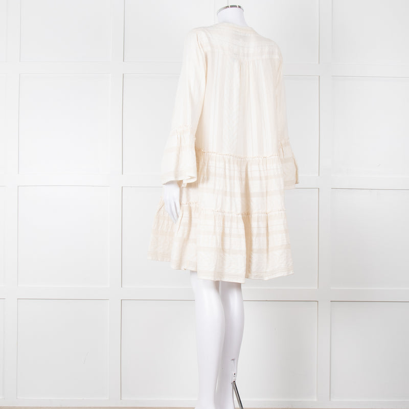 Devotion Twins Cream Tiered Mini Dress