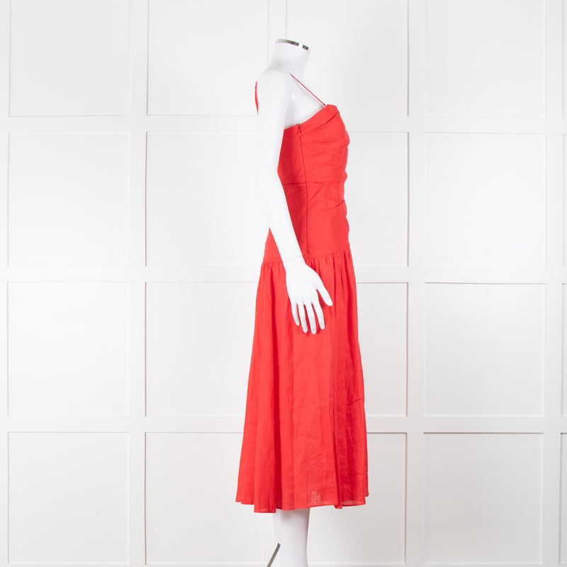 Zimmermann Red Linen Strap Sundress