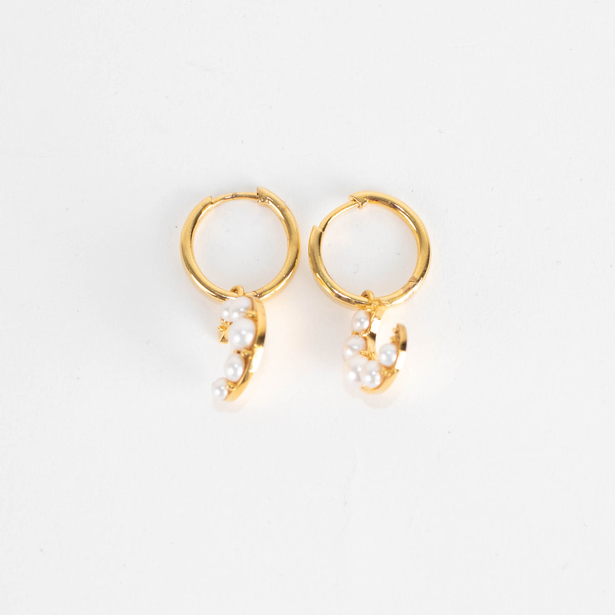 Otiumberg Gold Hoop Moon Shape Dangle Earrings