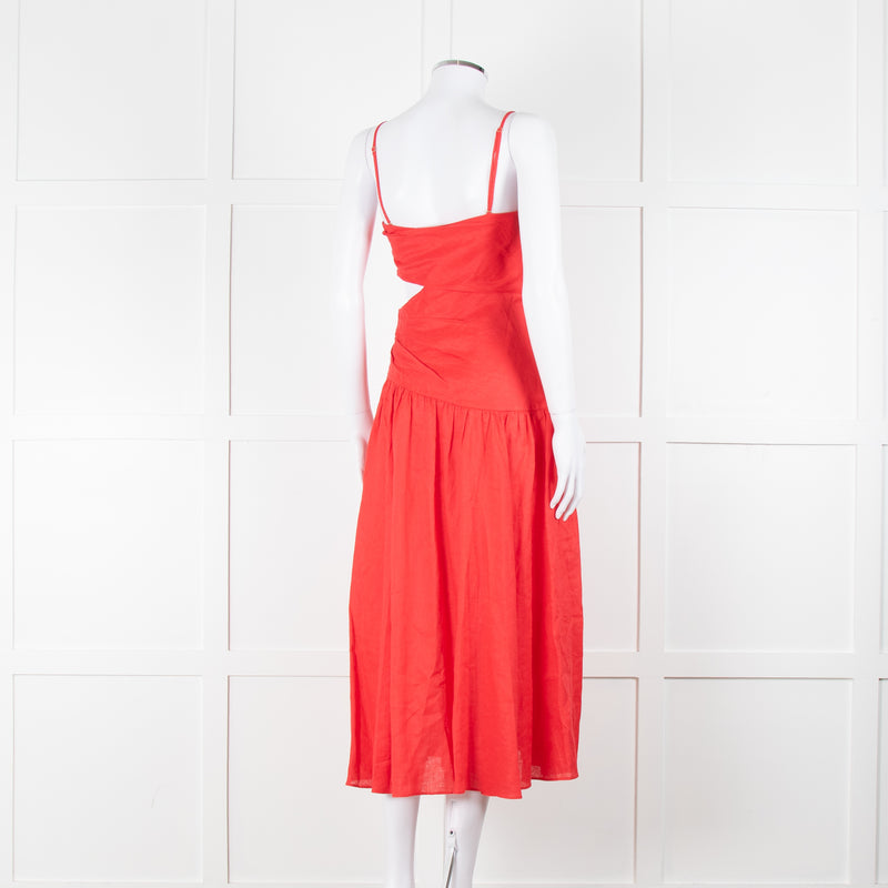 Zimmermann Red Linen Strap Sundress