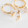 Otiumberg Gold Hoop Moon Shape Dangle Earrings