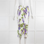 Dolce &Gabbana Cream Lilac Print Skirt