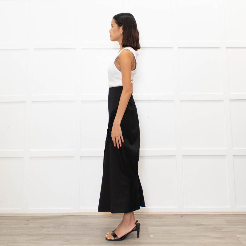 Nina Ricci Black Gathered Detail Long Pencil Skirt