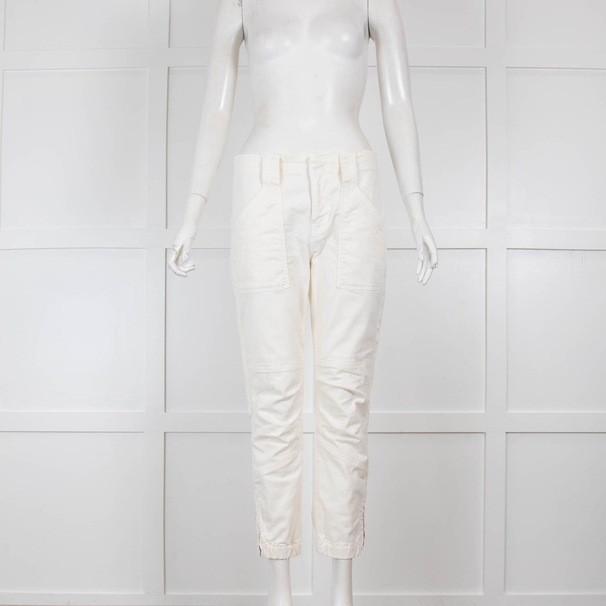 Frame Cream Trousers with Elasticated Hem