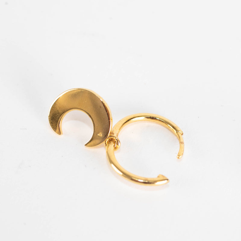 Otiumberg Gold Hoop Moon Shape Dangle Earrings