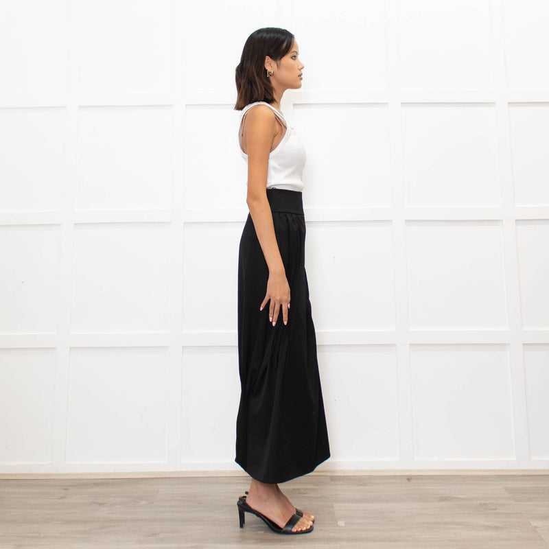 Nina Ricci Black Gathered Detail Long Pencil Skirt