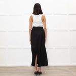 Nina Ricci Black Gathered Detail Long Pencil Skirt