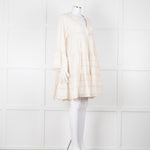 Devotion Twins Cream Tiered Mini Dress