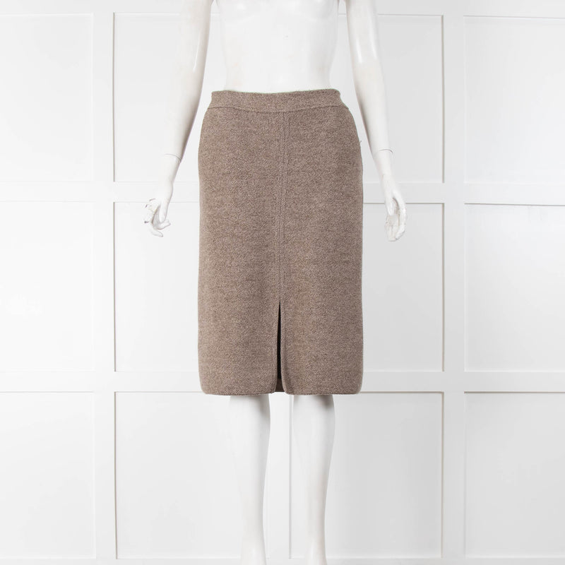 Strenesse Brown Marl Front Split Skirt
