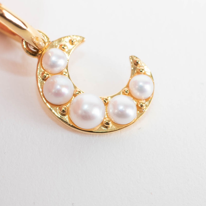 Otiumberg Gold Hoop Moon Shape Dangle Earrings