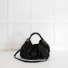 Miu Miu Black Leather Bosco Plisse Shoulder Bag