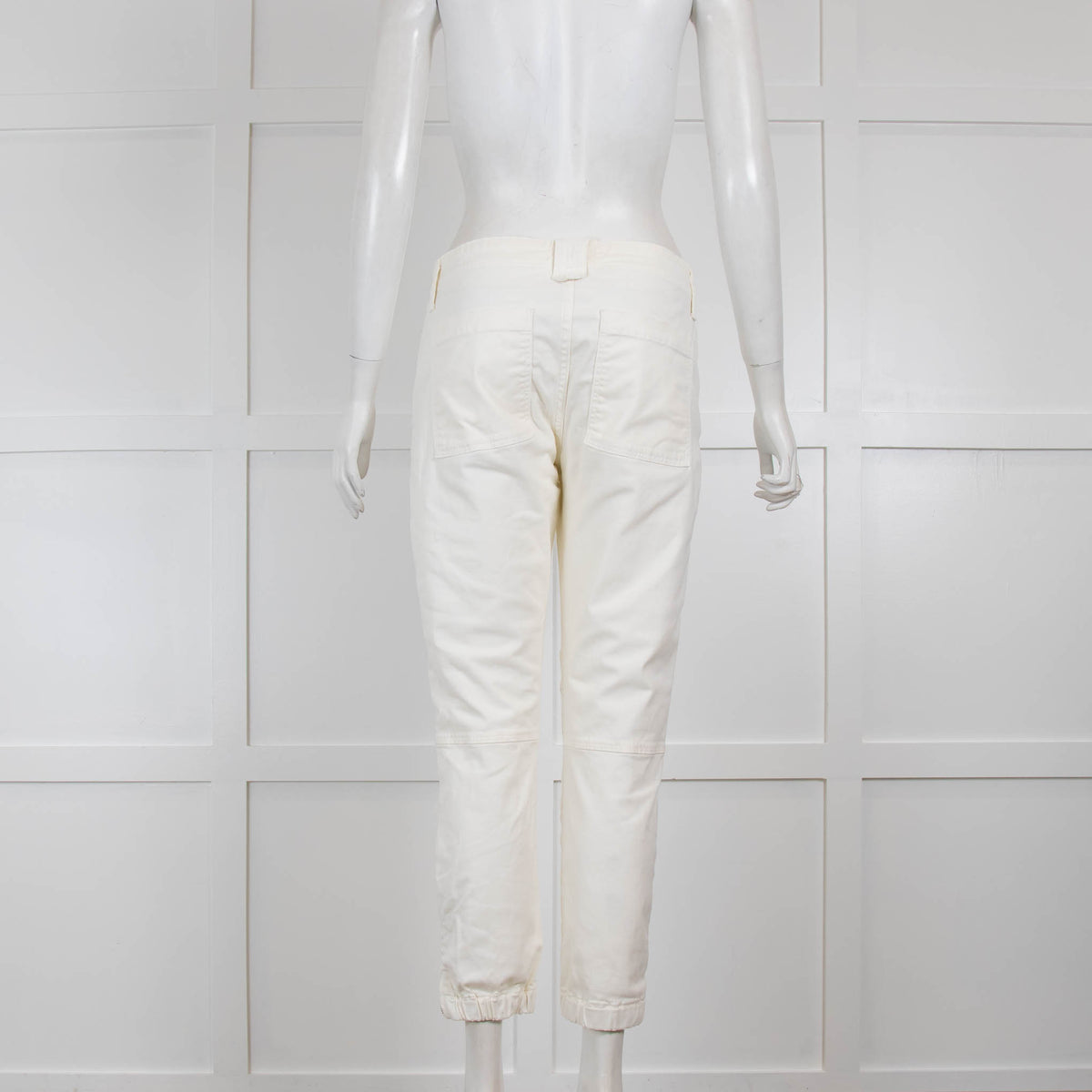 Frame Cream Trousers with Elasticated Hem
