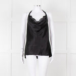 Cami NYC Black Silk and Lace Halterneck Camisole