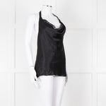 Cami NYC Black Silk and Lace Halterneck Camisole