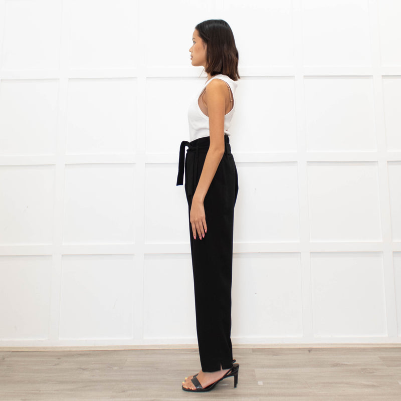 Anne Fontaine Black Belted High Waisted Trousers