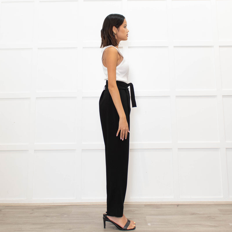 Anne Fontaine Black Belted High Waisted Trousers