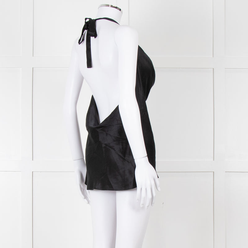 Cami NYC Black Silk and Lace Halterneck Camisole