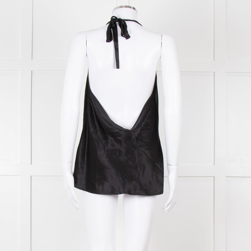 Cami NYC Black Silk and Lace Halterneck Camisole