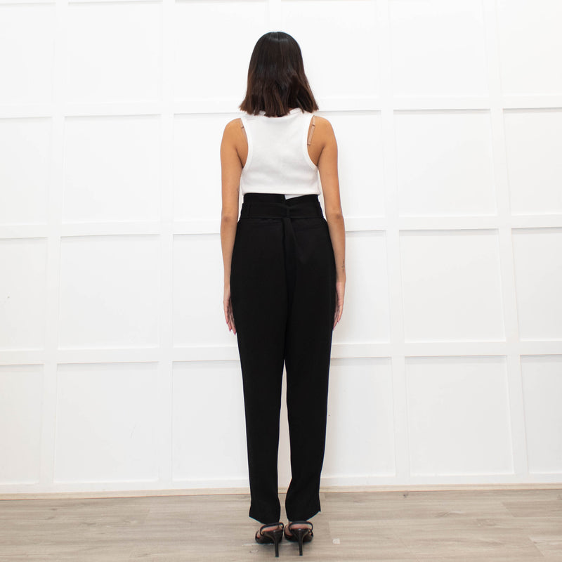 Anne Fontaine Black Belted High Waisted Trousers