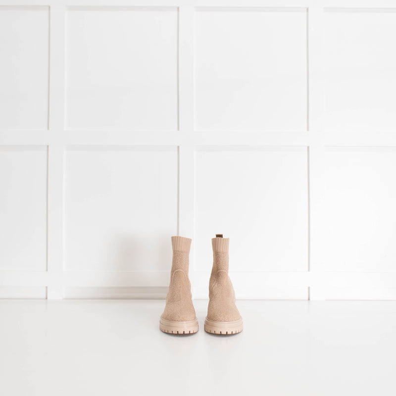 Gianvito Rossi Beige Stretch Chunky Sock Boots