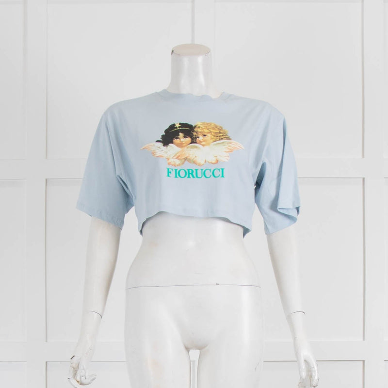 Fiorucci Baby Blue Angel Cropped T-Shirt