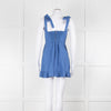 Reformation Cornflour Blue Tie Strap Linen Sundress