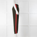 Zoe Jordan khaki With Red Side Stripe Jogger Trousers