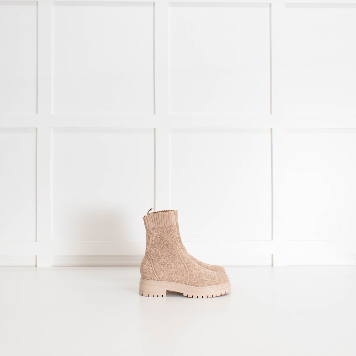 Gianvito Rossi Beige Stretch Chunky Sock Boots