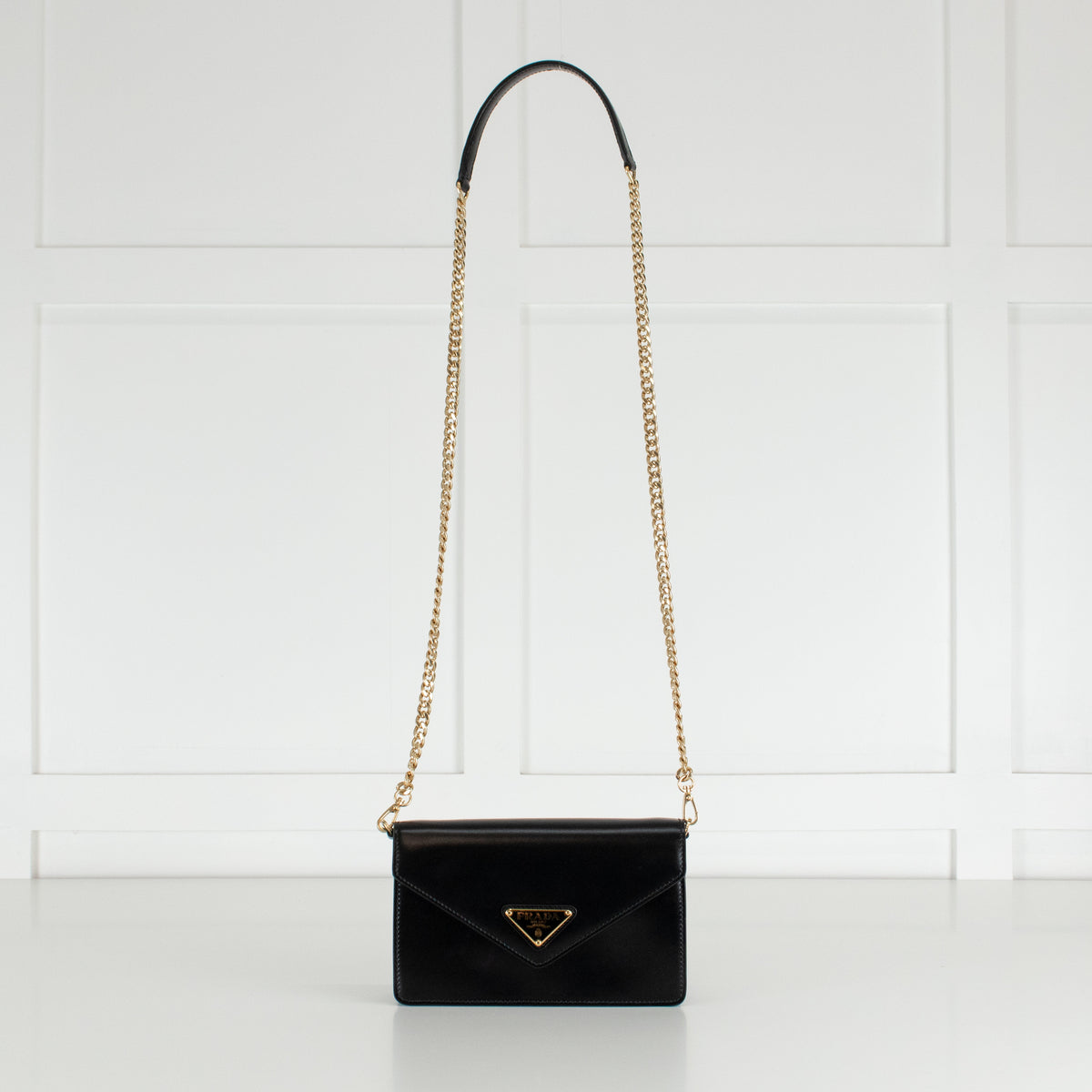 Prada Black Vitello Move Mini Chain Crossbody
