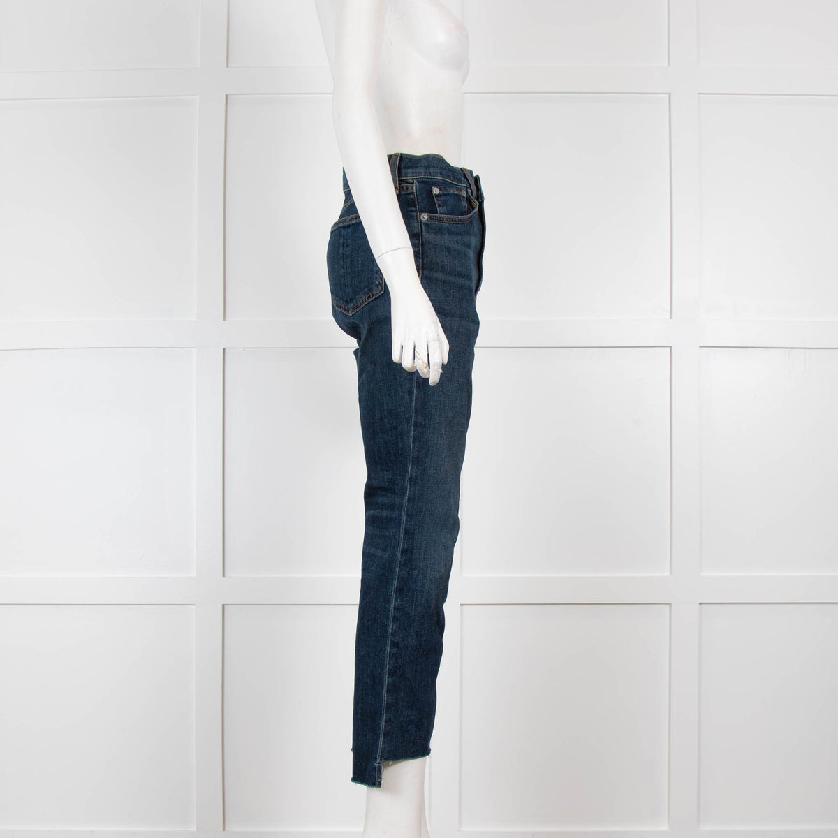 Rag & Bone Blue Jeans with Dipped Raw Hem
