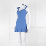 Reformation Cornflour Blue Tie Strap Linen Sundress