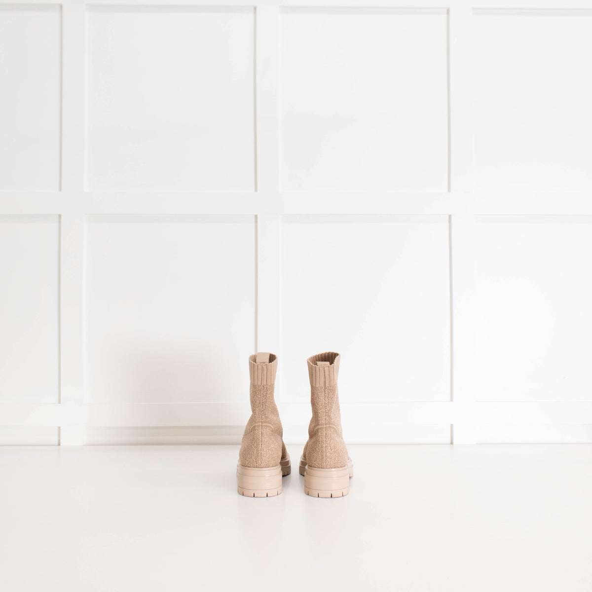 Gianvito Rossi Beige Stretch Chunky Sock Boots