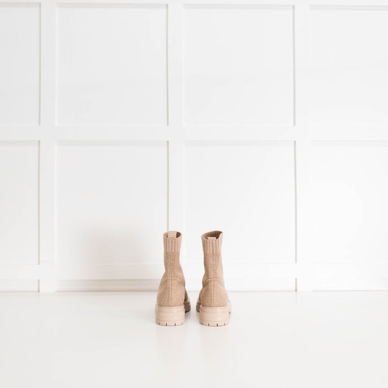 Gianvito Rossi Beige Stretch Chunky Sock Boots