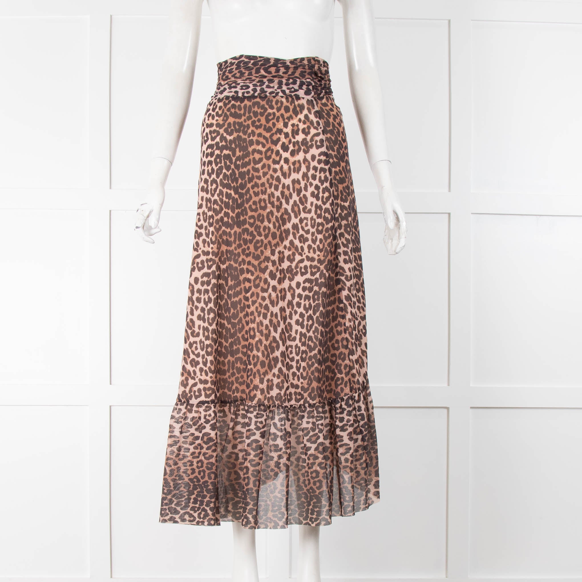 Ganni leopard print wrap skirt outlet